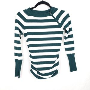 Love Always green and white sweater Size small